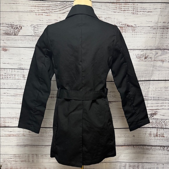 Old Navy Classic Black Double-Breasted Trench Coat - Picture 2 of 5